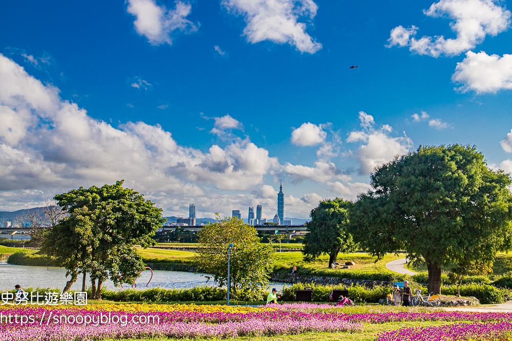 【台北親子景點】美堤河濱公園特色遊戲場~超放電兒童遊戲場好好玩,還能野餐、賞花海、看飛機、騎自行車 @史努比遊樂園