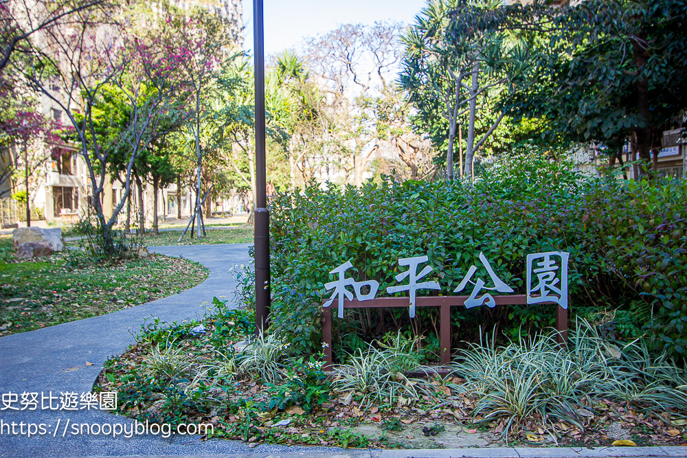 【新竹親子景點】新竹和平公園特色遊戲場~寬面磨石子滑梯、鳥巢鞦韆、還有超酷的防空洞沙坑 @史努比遊樂園
